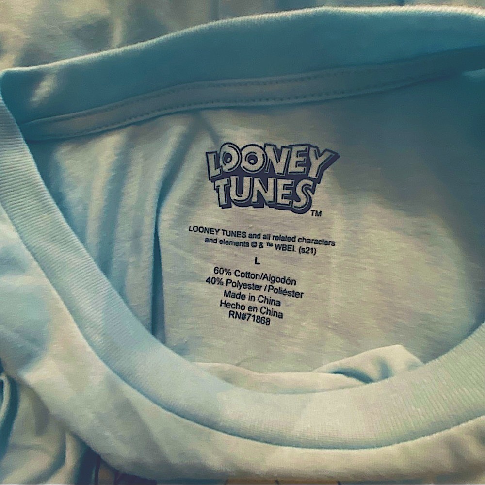 Looney Tunes Blue Bug Bunny T Shirt. Sz L - Picture 4 of 6